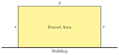 Rectangular region bounded on one side by a building